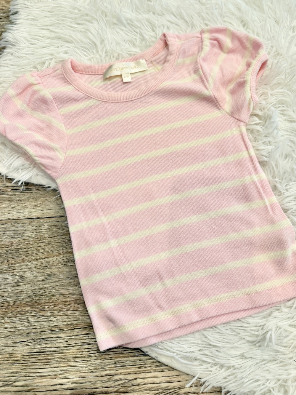 LoveShackFancy Girls Striped Tee T-Shirt 4 5 XS